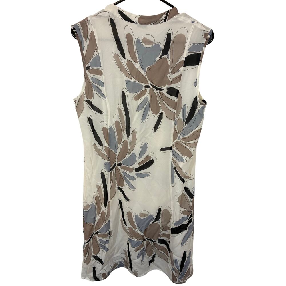 Peserico Italian Sleeveless Rayon Dress Soft Neutral Floral Print EU 44 S02498A - Picture 7 of 7